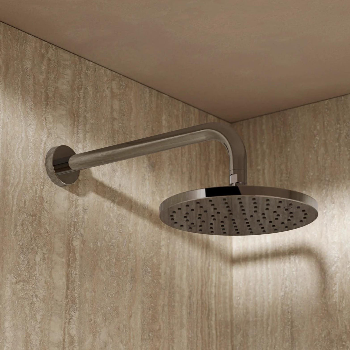 Crosswater Fixed shower Head Crosswater Fusion Round Fixed 200mm Shower Head with Wall Arm in Chrome