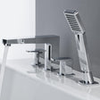 Flova 4 Tap Hole Bath Set Flova Dekka 4 Hole Bath and Shower Mixer with Shower Set in Diamond Chrome