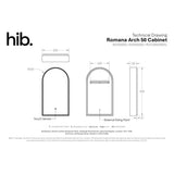 hib. Mirrored Cabinet hib. Romana Arch LED Illuminated Mirror Cabinet