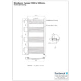 Eastbrook Ladder Rail Eastbrook Wendover Curved Vertical Heated Towel Rail in Chrome