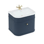 Burlington Wall Mounted Vanity Unit Blue / Ceramic Basin - 1 Tap Hole / Gold Burlington Chalfont 650mm Wall Mounted Single Drawer Vanity Unit with Basin