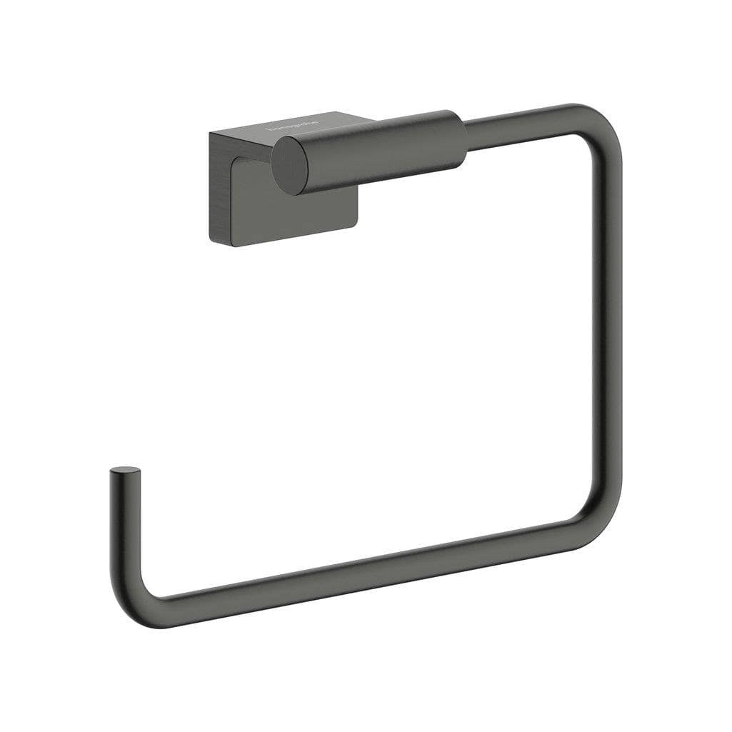 Hansgrohe Towel Rails and Rings Brushed Black Chrome Hansgrohe Addstoris S Towel Ring