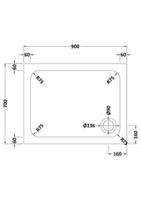 Aquarius Bathrooms Rectangle Shower Tray 900x700mm Aquarius Urbano Rectangular 45mm Stone Resin Shower Tray in Slate Grey