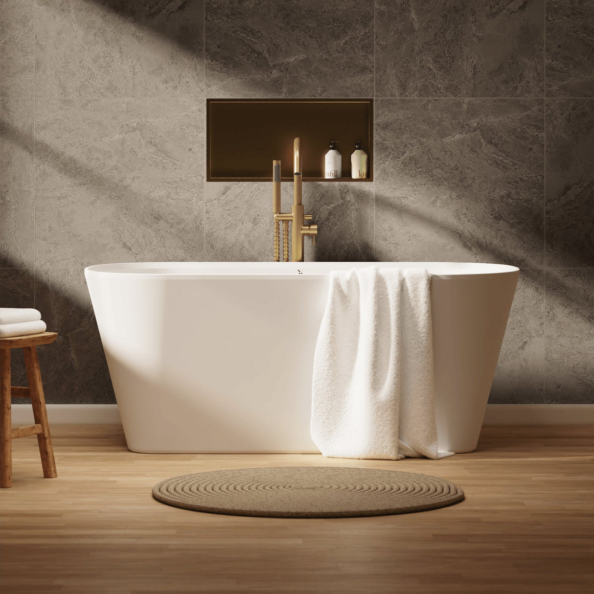 Crosswater Modern Freestanding Bath Matt White / 1500 x 750mm Crosswater Carne Freestanding Bath