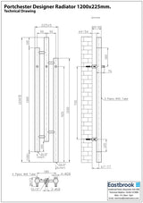 Eastbrook Designer Towel Radiator Eastbrook Portchester Vertical Designer Radiator in Matt Black