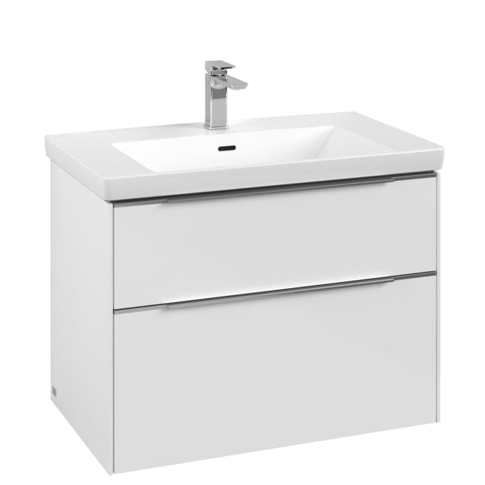 Villeroy & Boch Wall Mounted Vanity Unit Villeroy & Boch Subway 3.0 Wall Hung 800mm Two Drawer Vanity Unit with Basin