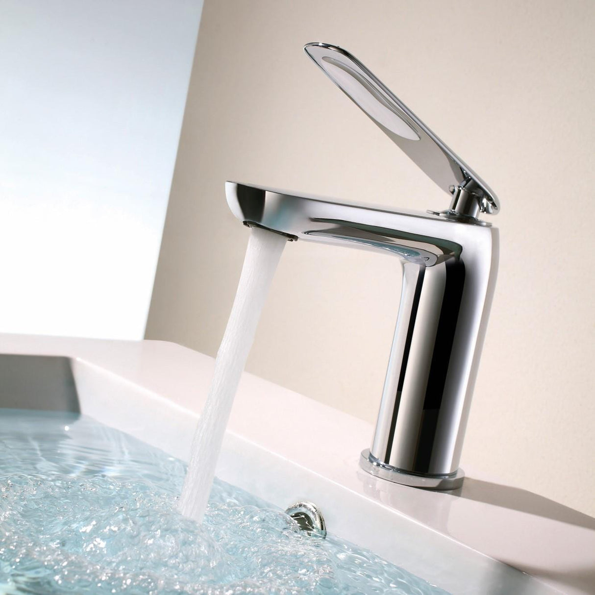 Flova Mono Basin Tap Flova Allore Mono Basin Mixer Tap with Clicker Waste in Diamond Chrome