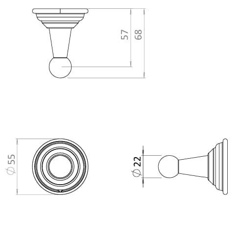 Crosswater Robe Hook Crosswater Belgravia Single Robe Hook