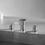 Flova 3 Tap Hole Basin Set Flova Spring 3 Hole Basin Mixer Tap with Clicker Waste in Diamond Chrome