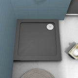 Aquarius Square Shower Tray Aquarius Urbano Square 45mm Stone Resin Shower Tray in Slate Grey