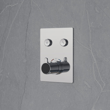 Flova Concealed Shower Valve Diamond Chrome Flova Moonlight Square 2 Outlet GoClick Finishing Set