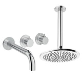 UK Bathroom Store Concealed Shower Set Crosswater Module Shower Set 3 with Fixed Overhead Shower and Bath Spout