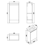 Aquarius Bathrooms Vanity Unit Aquarius Halite Waterproof White Vanity Unit and 1 Tap Hole Basin