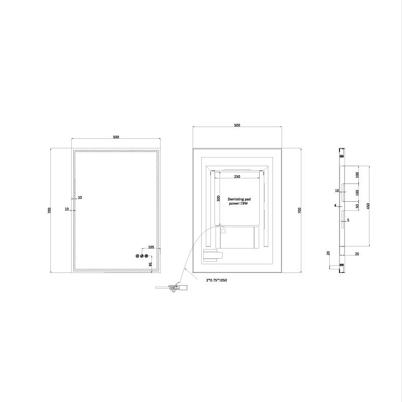 Crosswater Illuminated Mirror Crosswater MPRO LED Illuminated Rectangular Mirror