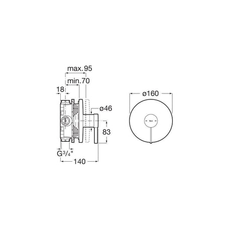 Roca Concealed Shower Valve Roca Ona Single Outlet Concealed Single Lever Bath or Shower Mixer