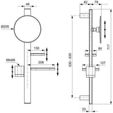 Ideal Standard Cosmetic and Shaving Mirror Ideal Standard ALU+ Small Beauty Bar with Mirror