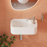 Crosswater Cloakroom Basin Crosswater Popolo Mini Wall Hung Cloakroom Basin Right Hand in White Gloss