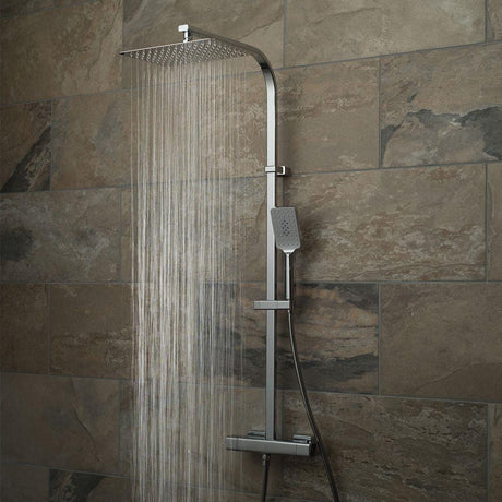 VADO Exposed Shower Set Vado Phase Adjustable Square Shower Column in High Polished Chrome