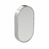 hib. Mirrored Cabinet Brushed Aluminium hib. Romana Pill LED Illuminated Mirror Cabinet