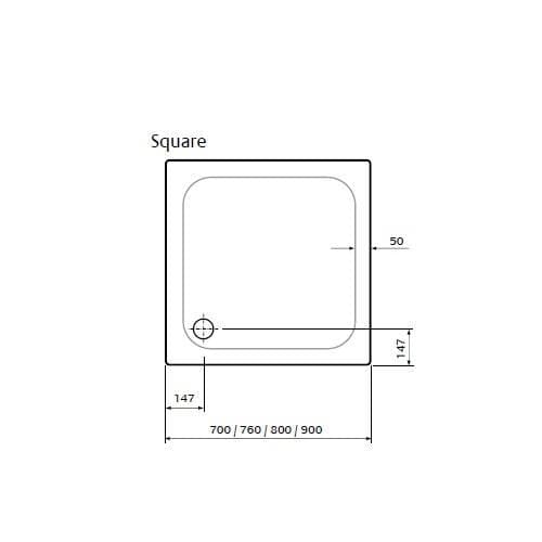 Aquarius Square Shower Tray Aquarius Pluvia 45mm Stone Resin Square Shower Tray