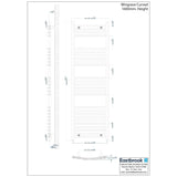 Eastbrook Ladder Rail Eastbrook Wingrave Vertical Curved Heated Towel Rail - 1600 x 500mm - Chrome