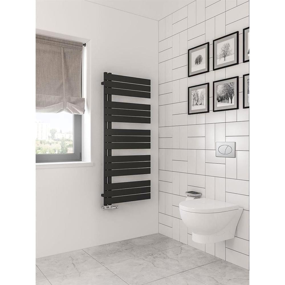 Eastbrook Helmsley Straight Vertical Designer Towel Rail in Matt Black