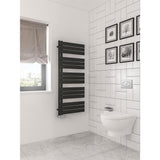 Eastbrook Helmsley Straight Vertical Designer Towel Rail in Matt Black