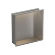 Crosswater Shower Niche Brushed Stainless Steel Crosswater Square Shower Niche with LED - 305 x 305 x 80mm for Stud Walls