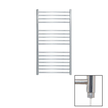 JIS Ladder Rail 1000 x 400mm / Satin Chrome / Electric Only JIS Sussex Steyning Vertical Stainless Steel Heated Towel Rail