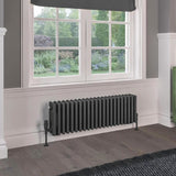 Eastbrook 300 x 1010 / Dual Fuel Eastbrook Rivassa Traditional 4 Column Radiator in Matt Anthracite