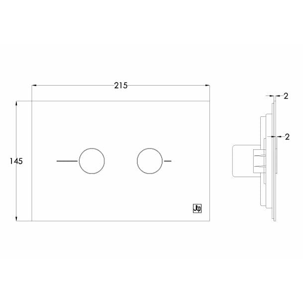 JTP Flush Plate JTP Grosvenor Metal Pneumatic Flush Plate