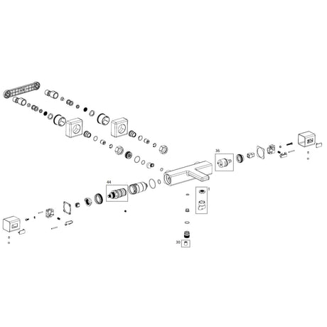 Villeroy & Boch Bath Shower Mixer Villeroy & Boch Universal Wall Mounted Thermostatic Square Bath and Shower Mixer Tap