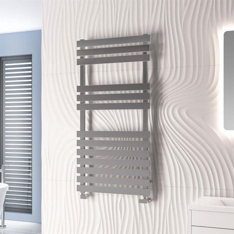 Eastbrook Designer Towel Radiator 1190 x 500 / Electric Only Eastbrook Biava Flat Straight Vertical Towel Rail in Chrome