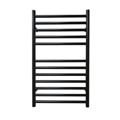 JIS Ladder Rail 700 x 400mm / Black / Central Heating JIS Sussex Ouse Vertical Stainless Steel Heated Towel Rail
