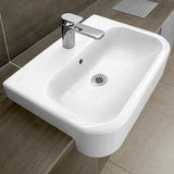 Villeroy & Boch Semi-Recessed Basin Villeroy & Boch Architectura 550mm Semi-Recessed Basin with Overflow in White Alpin