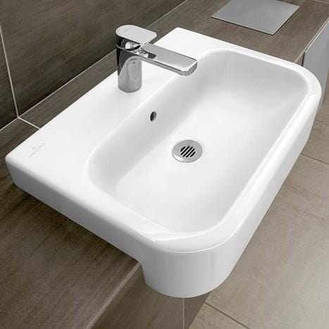 Villeroy & Boch Semi-Recessed Basin Villeroy & Boch Architectura 550mm Semi-Recessed Basin with Overflow in White Alpin
