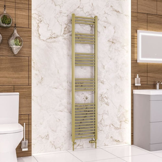 Eastbrook Ladder Rail 1800 x 400 / Central Heating Eastbrook Wendover Straight Heated Towel Rail in Brushed Brass