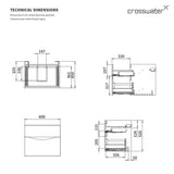 Crosswater Wall Mounted Vanity Unit Crosswater Glide II Wall Mounted Two Drawer Vanity Unit with Basin