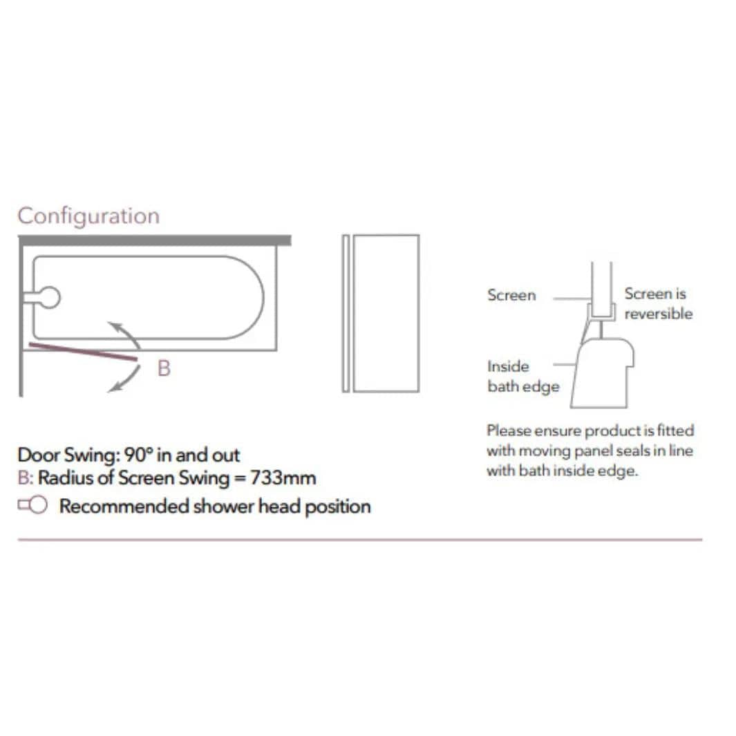 Merlyn Bath Screen Merlyn Single Square Bathscreen with HydraSEAL Technology