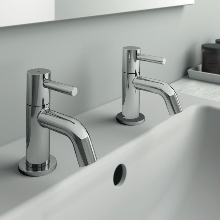 Ideal Standard Pillar Basin Taps Ideal Standard Ceraline Single Lever Basin Pillar Taps in Chrome