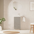 Crosswater Floor Standing Vanity Unit Crosswater Limit 400mm Cloakroom Floor Standing Single Door Vanity Unit in Warm Stone with 1 Tap Hole Basin