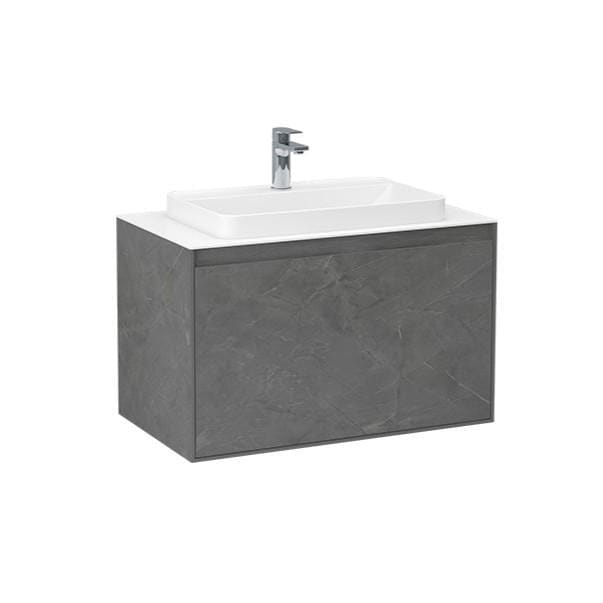 Imex Wall Mounted Vanity Unit Imex Arco Wall Hung 800mm Single Drawer Vanity Unit with Worktop and Inset Basin