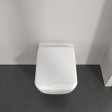 Villeroy & Boch Wall Hung Toilet Villeroy & Boch Skyla Square Wall Hung Rimless Toilet with Twist Flush and Soft Close Seat