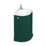 Burlington Cloakroom Vanity Unit Matt Green Burlington  Freestanding Corner Cloakroom Vanity Unit and Basin