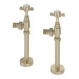 Eastbrook Radiator Valve Brushed Brass Eastbrook Traditional Angled Manual Radiator Valve and Tail (Pair)