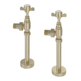 Eastbrook Radiator Valve Brushed Brass Eastbrook Traditional Angled Manual Radiator Valve and Tail (Pair)