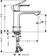 Hansgrohe Mono Basin Tap Hansgrohe Rebris S Single Lever Basin Mixer Tap 110 Coolstart in Matt Black