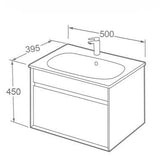 Imex Wall Mounted Vanity Unit Imex Alma Wall Mounted Single Drawer 500mm Vanity Unit with Basin