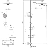 Ideal Standard Exposed Shower Set Ideal Standard Ceratherm ALU+ Exposed Shower Valve Set with Fixed Riser, Showerhead, Handset and Shelves