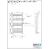 Eastbrook Wendover Straight Heated Towel Rail in Brushed Gunmetal